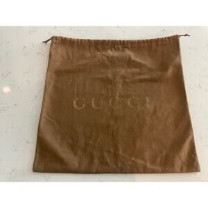 GUCCI Large Brown Dust Bag Logo Drawstring Cotton Made in Italy 18” x18.5”